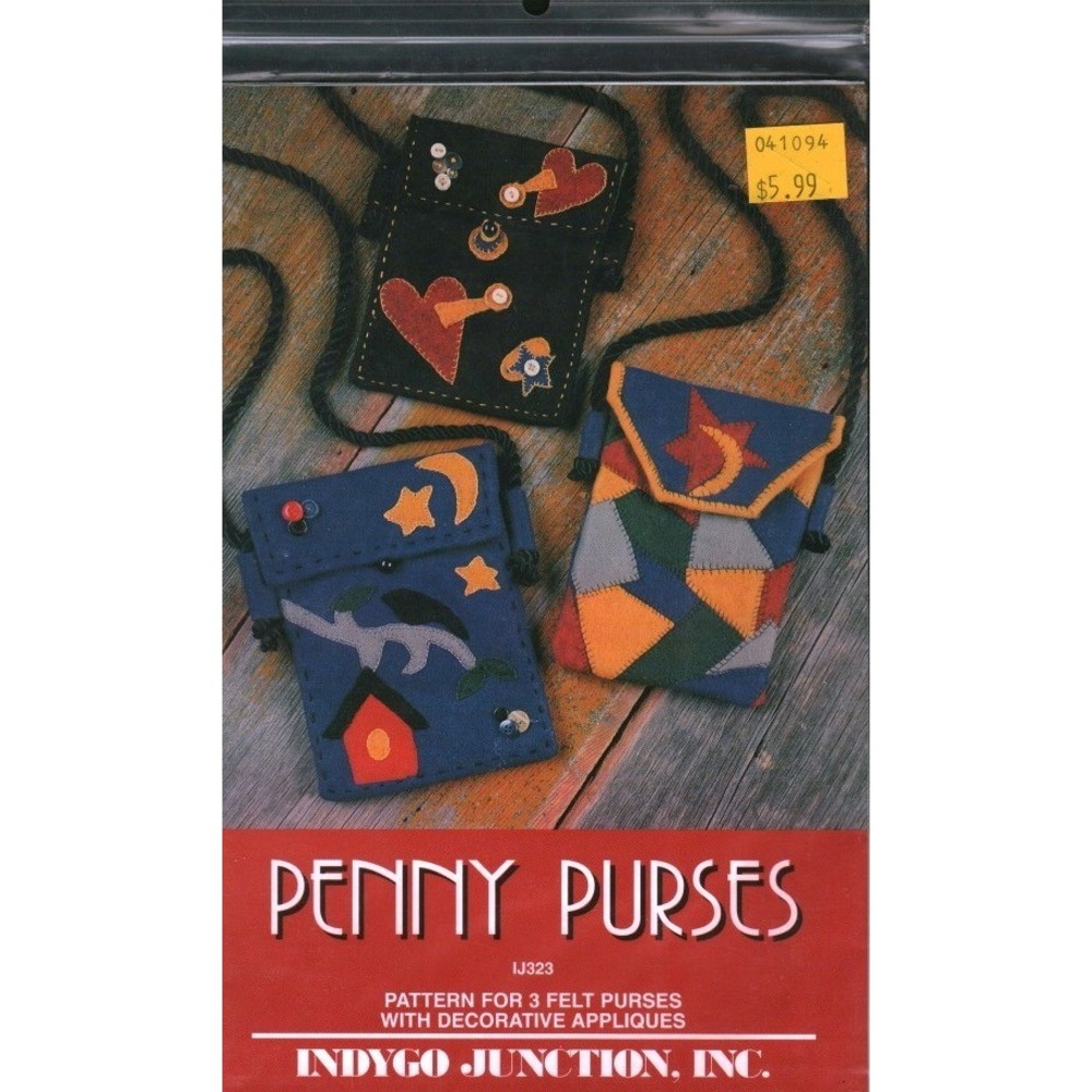 Indygo Junction Penny Purse Pattern IJ323 Amy Martin Felt Applique Crossbody Bag